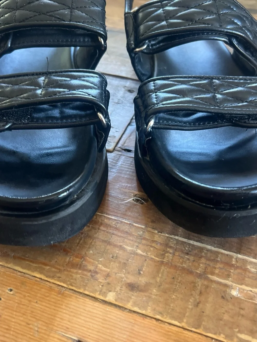 Target Quilted Black Velcro Men's Sandals